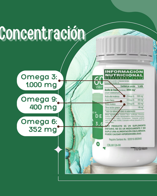 Omega 3-6-9 de Origen Vegetal - 60 Cápsulas Blandas